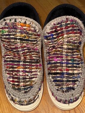 Womens Mou Shearling Multicolor Woven Upper Ankle Boots Size EU 39